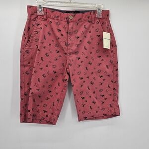 Lucky Brand Skulk Beach Print Flat Front Chino Shorts Boys Size 16 New